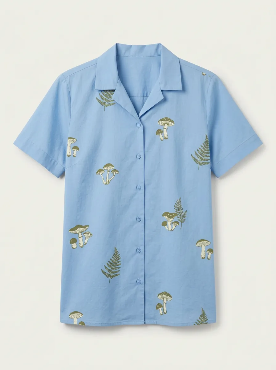 Women's Camp-Collar Button-Front Shirt