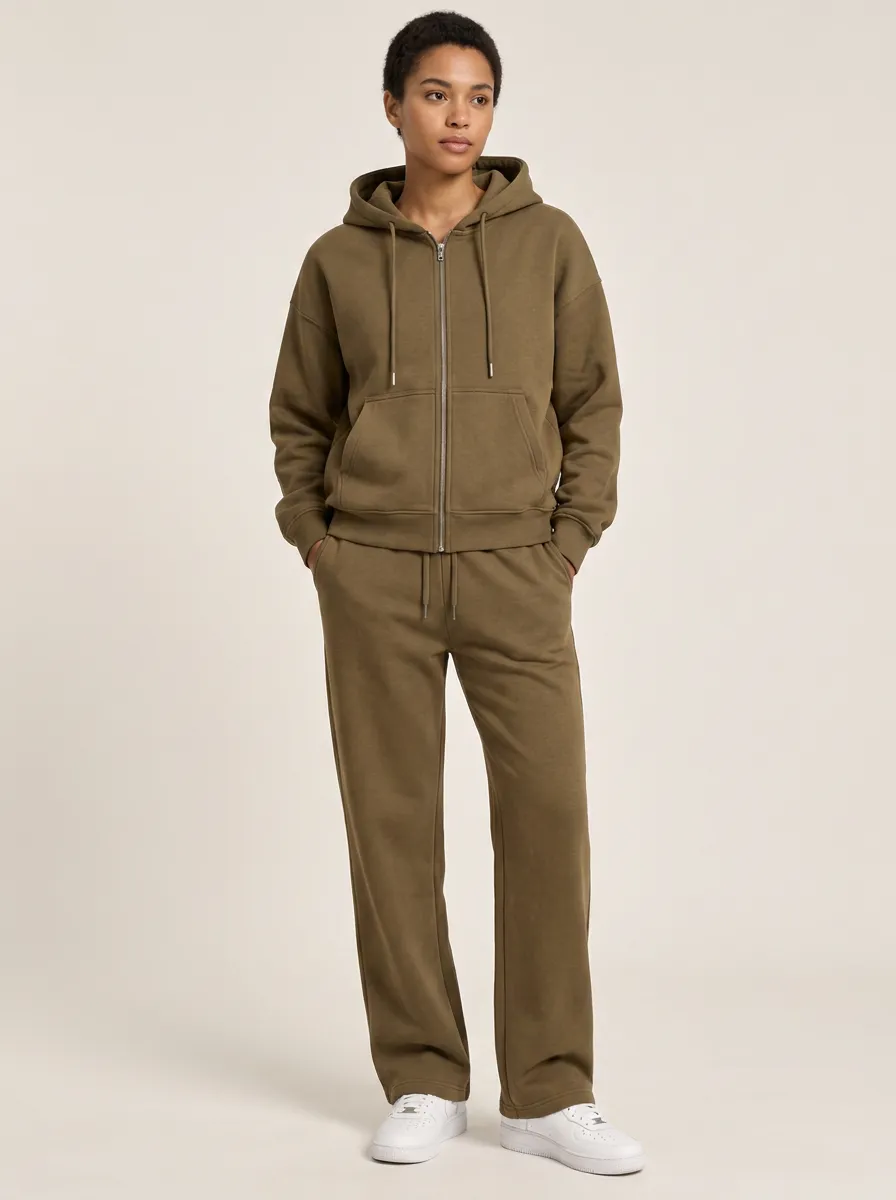 Unisex Zip-Up Hoodie Minimalist Easy Motion Sport Set