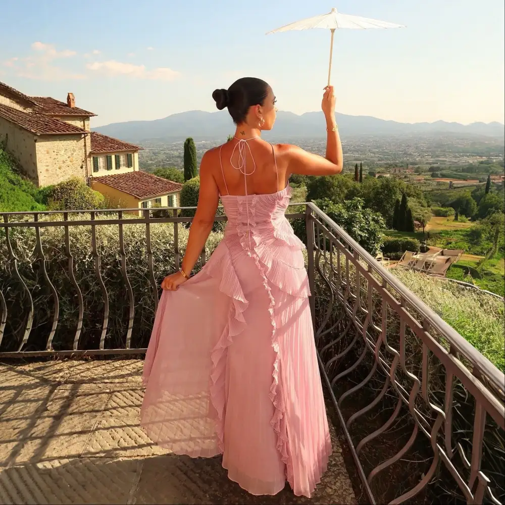 Evening Pleated Midi Dress