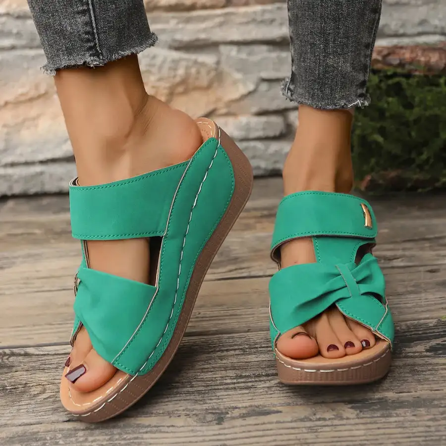 Fresh Open Toe Wedge Sandals