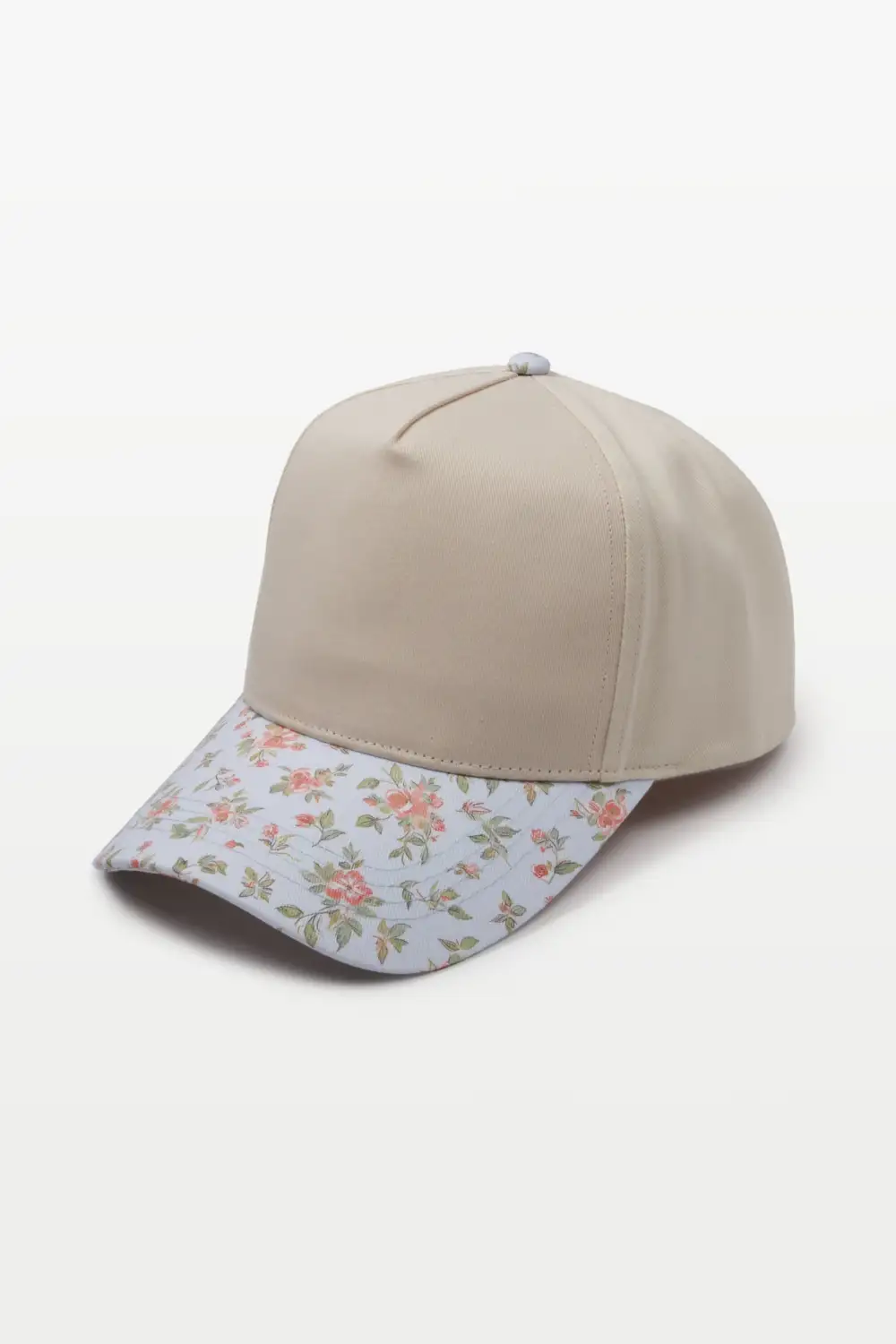 Floral Print Two Tone Baseball Cap