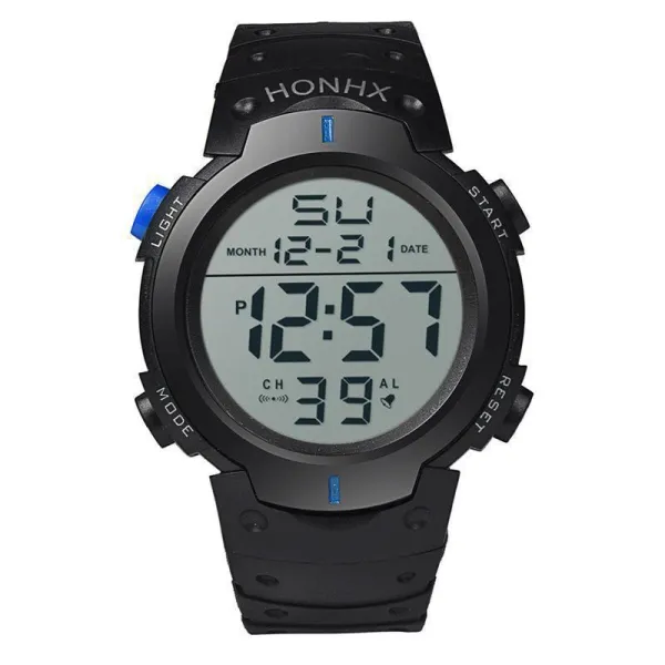Large Screen Digital Sports Watch, Multi‑Function Outdoor Waterproof Electronic Wrist Watch For Men