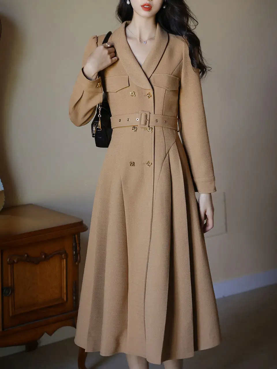 V Neck Swing Swing Dress