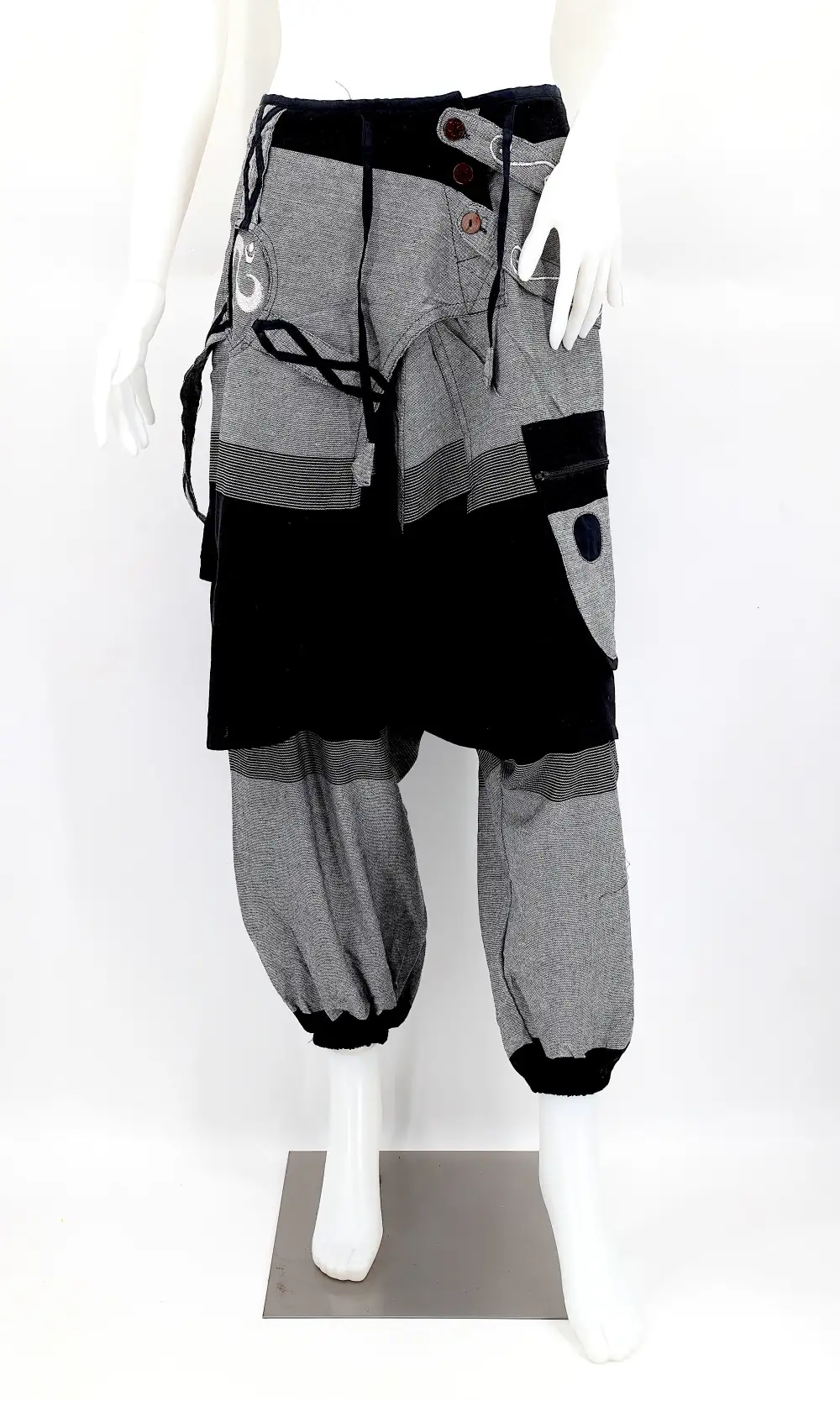 Women's Layered Harem Patchwork Embroidered Pants