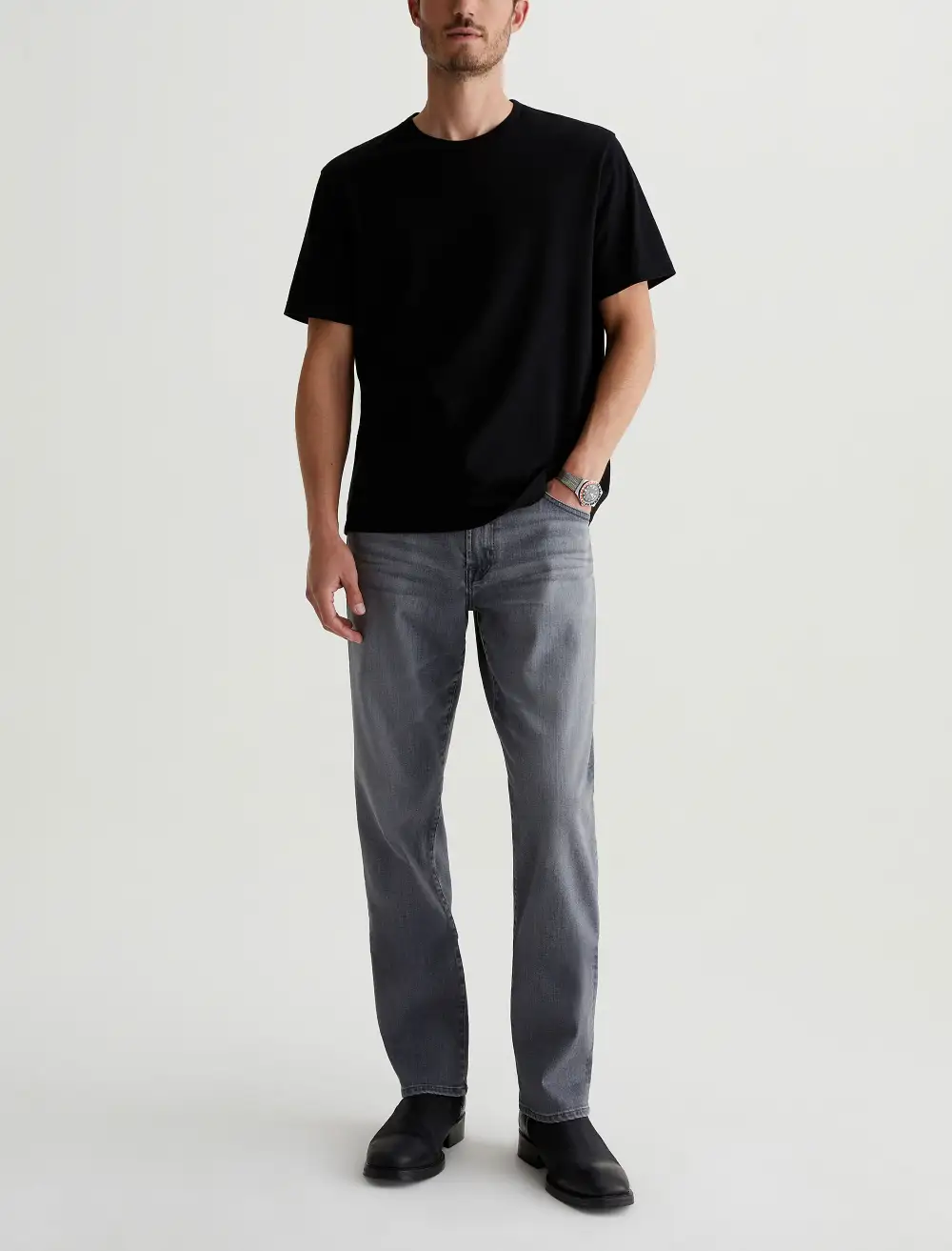 Men's Relaxed Tapered Mid Rise Power Stretch Jeans