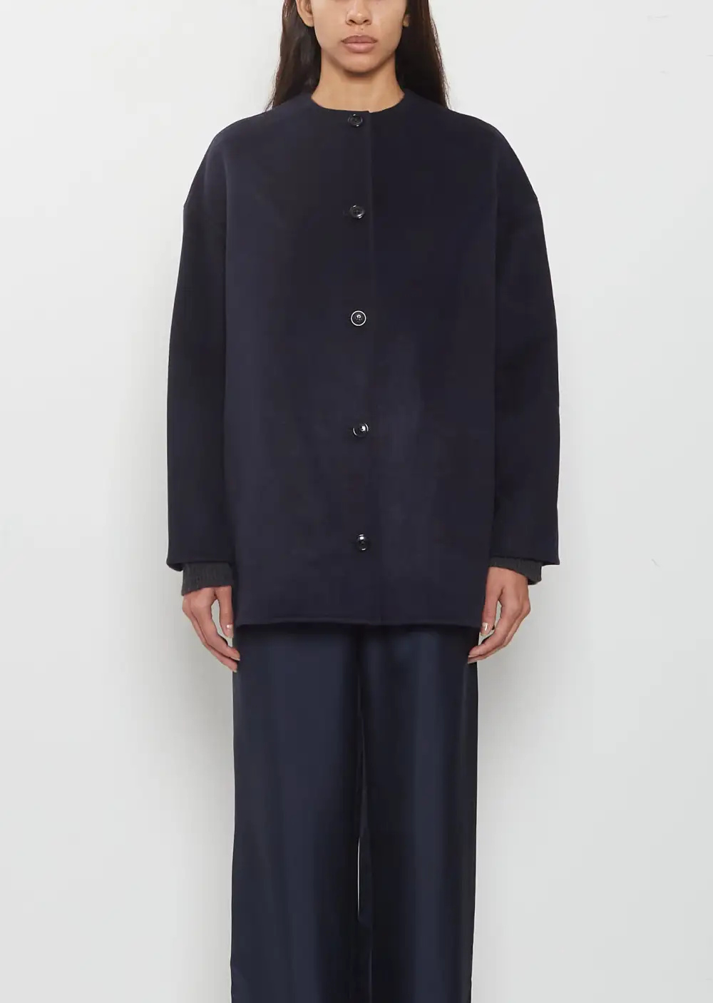 Women's Double Face Cashmere Collarless Coat