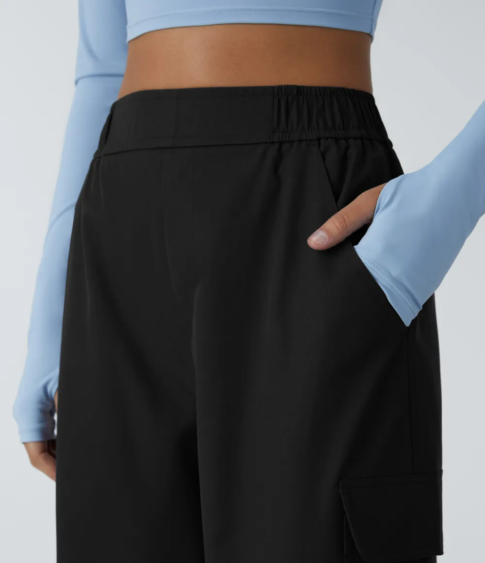 Water Repellent Wear-Resistant High Waisted Multiple Pockets Camping Cargo Pants