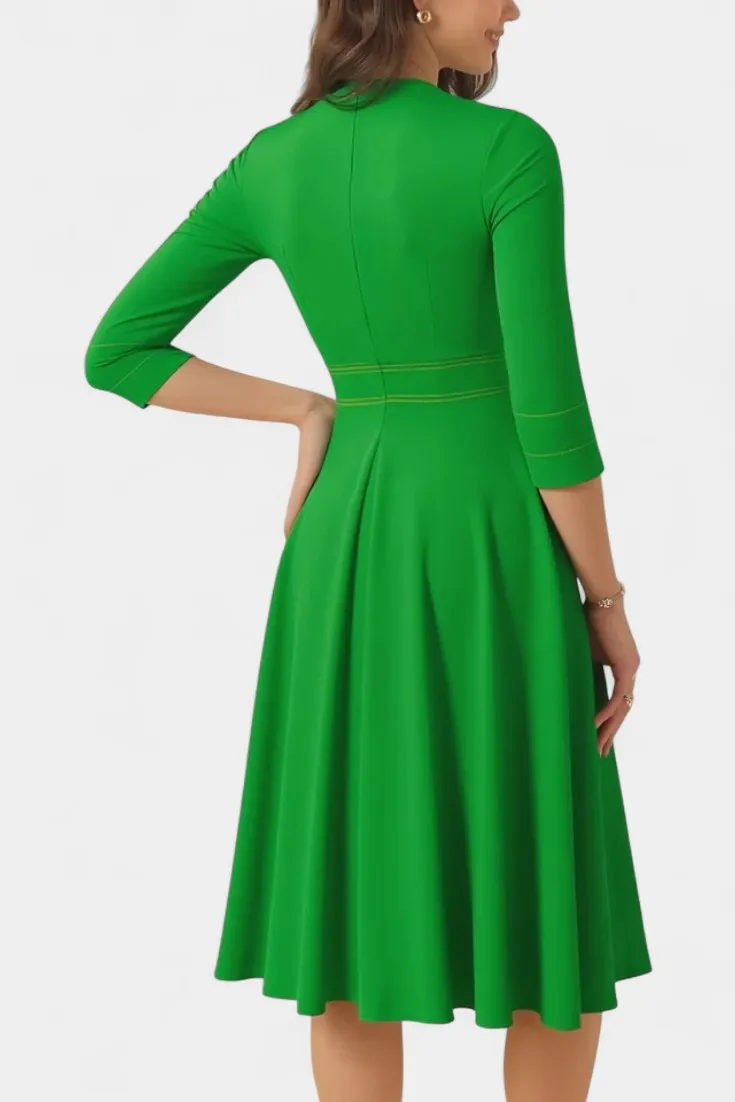 Round-Neck Midi Dress