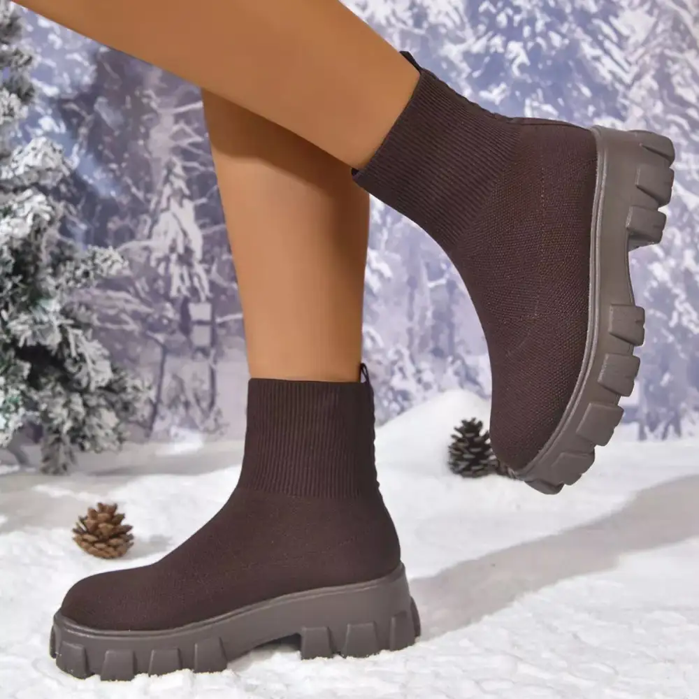 Round Toe Block Heel Boots