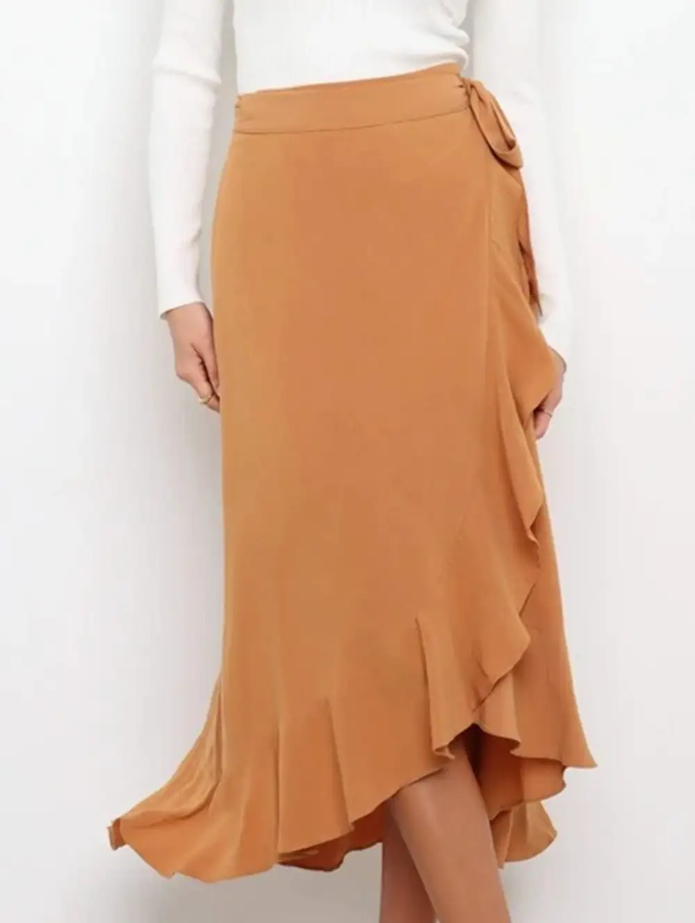 Tie Waist Irregular Skirt