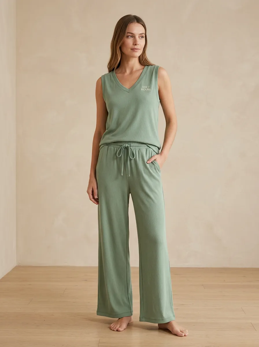 Soft Hours Ribbed Printed Lounge Set