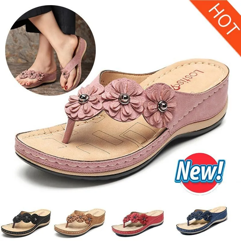 Lightweight Flowers Clip Toe Sandals