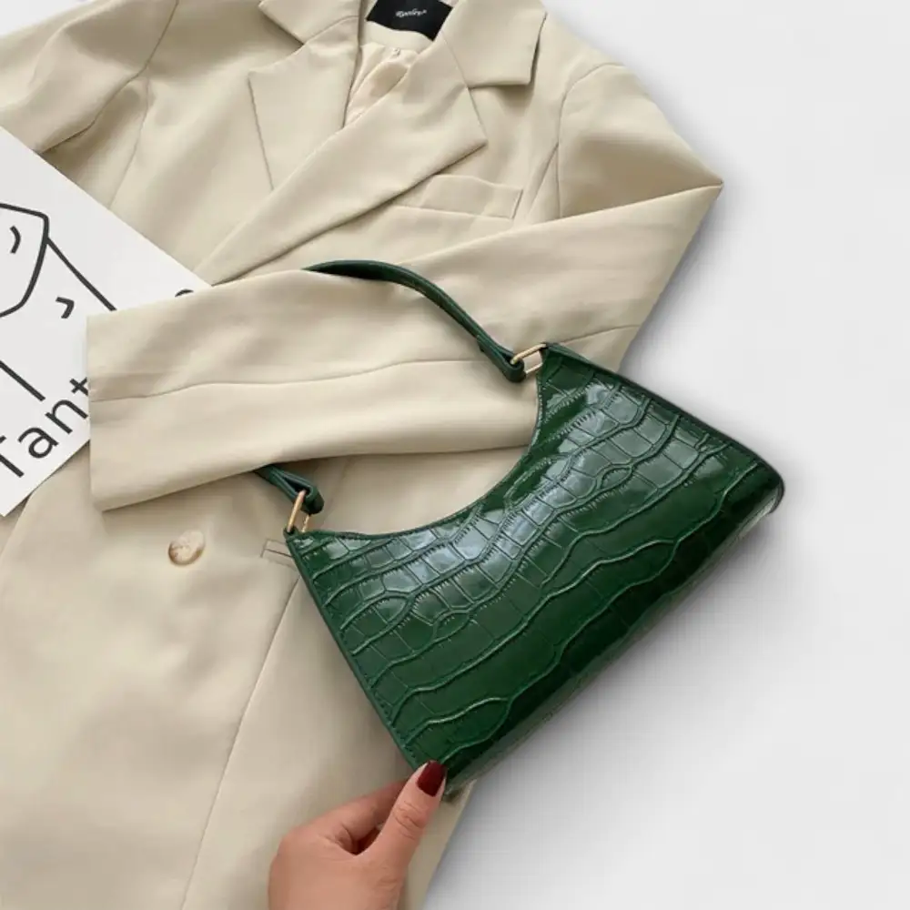 Flat Base Leather Handbag