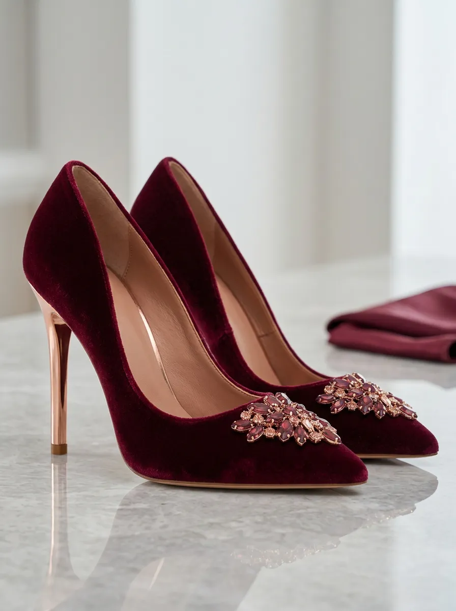 Rhinestone Floral Women's Formal High Heels