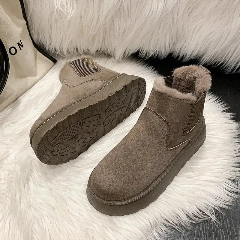 Plush-Lined Warm-Lined Ankle Boots