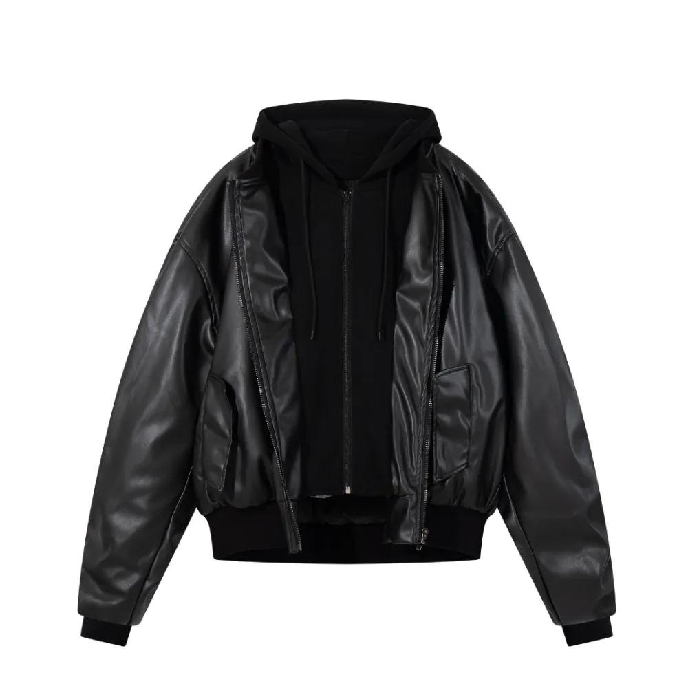 Hooded Leather Street Jacket