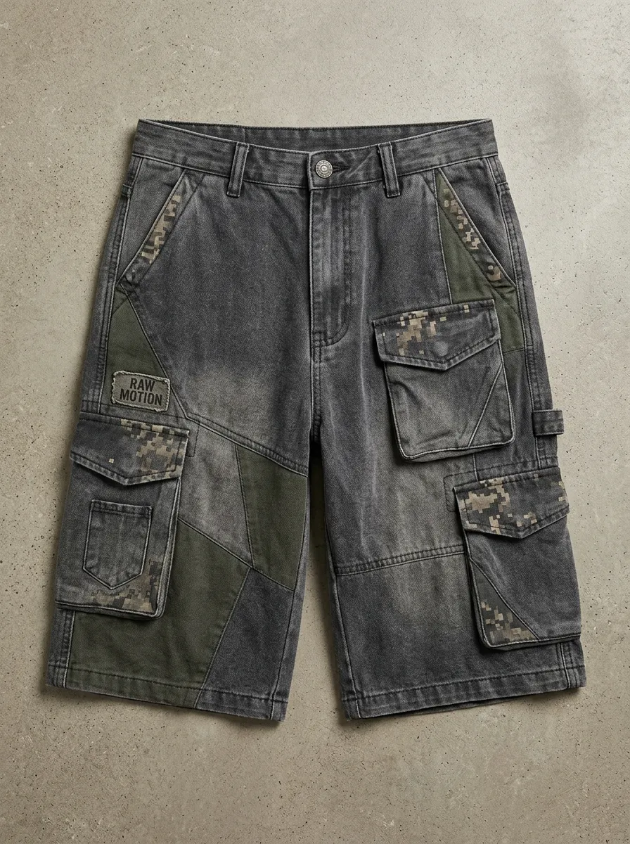 Cargo Camo Patchwork Men's Cargo Shorts