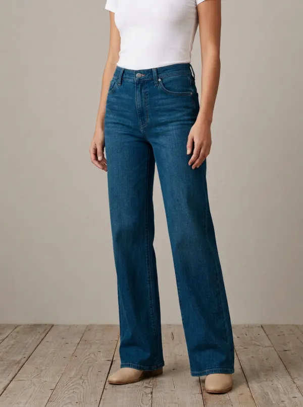 Refined Wide-Leg High-Rise Denim Jeans