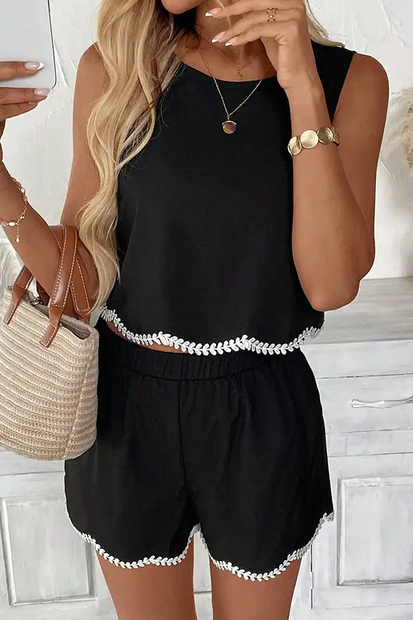 Trim Color Block Two Piece Set