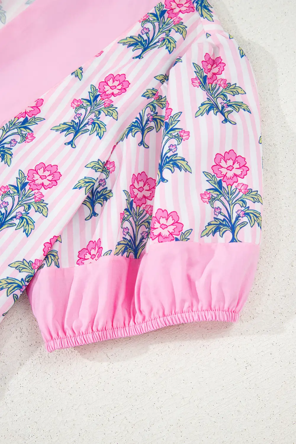 Everyday Striped Floral Ruffled Blouse