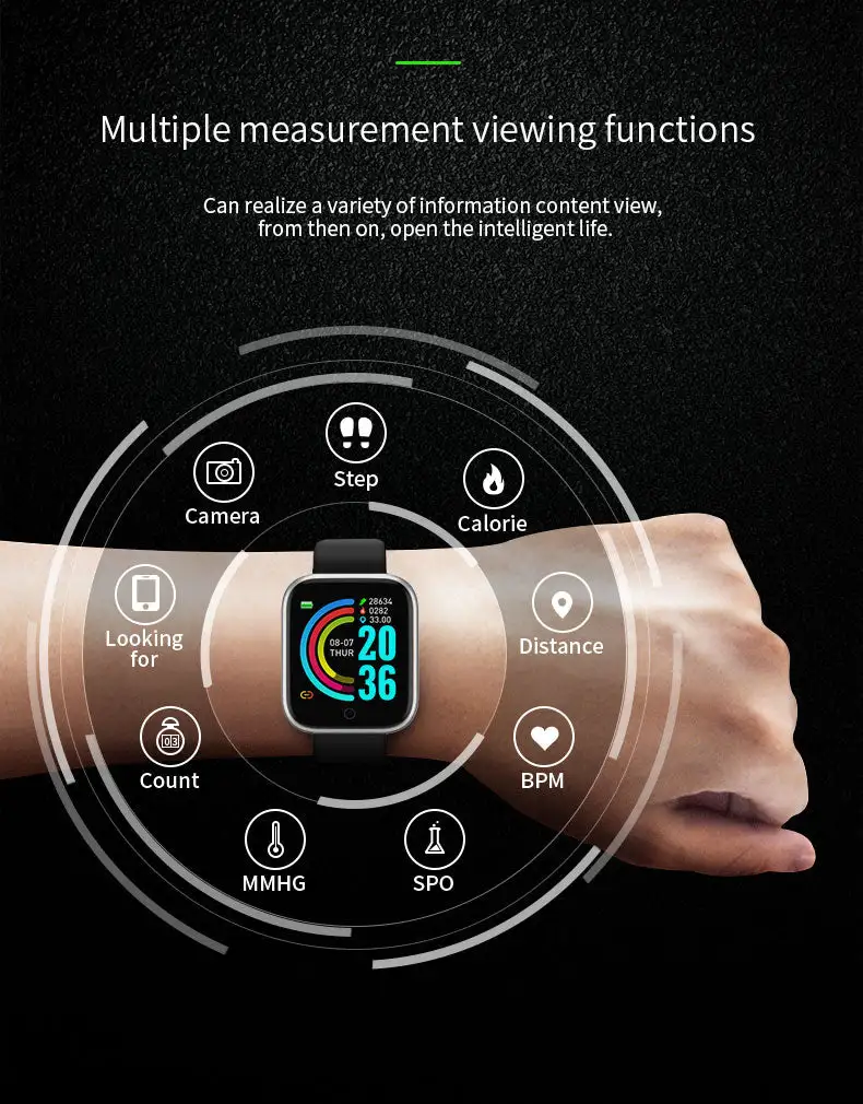 The Web Shed Y68 Health & Fitness Series Multifunction Bluetooth Smart Watch