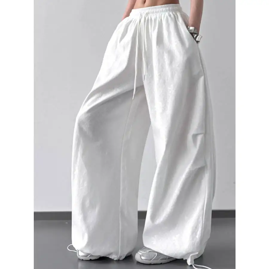 Wide Leg Casual Drawstring Pants
