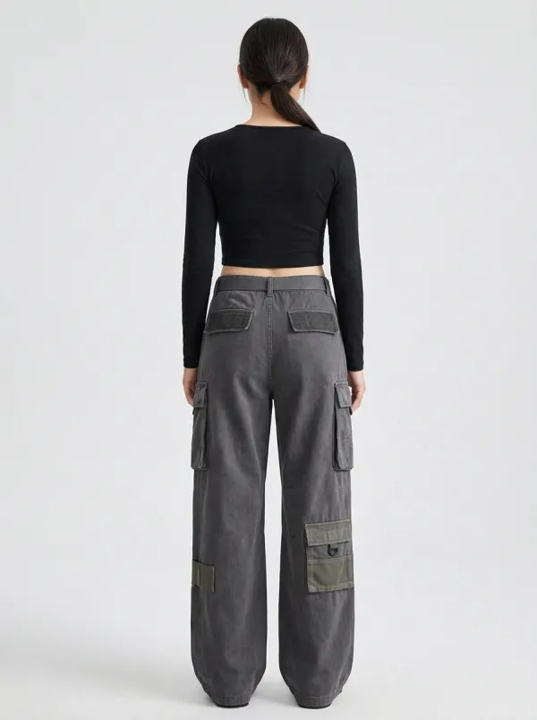 Minimal Techwear Style Street Style Women's Multi Pocket Cargo Pants