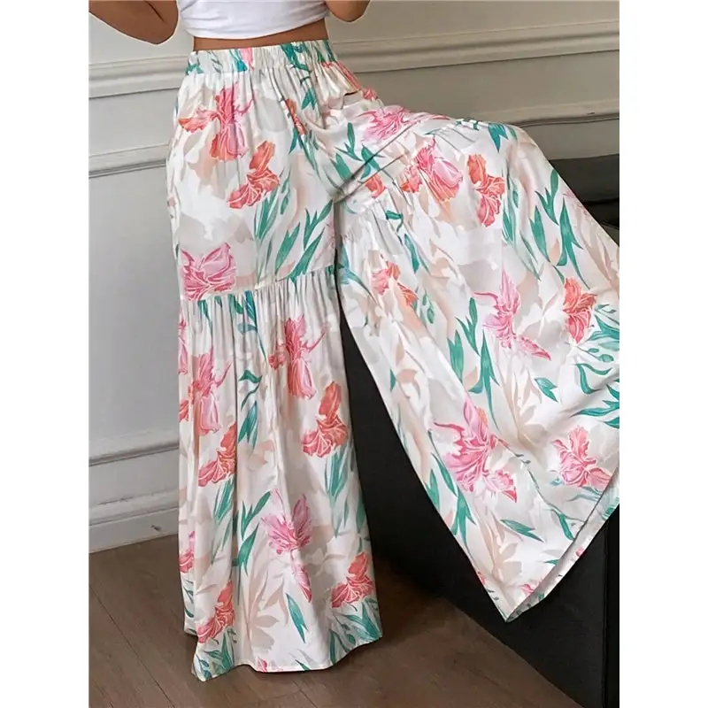 Women's High Waist Wide Leg Loose Fit Slim Fit Pants