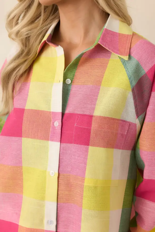 Relaxed Button-Up Button-Front Long-Sleeve Collared Shirt