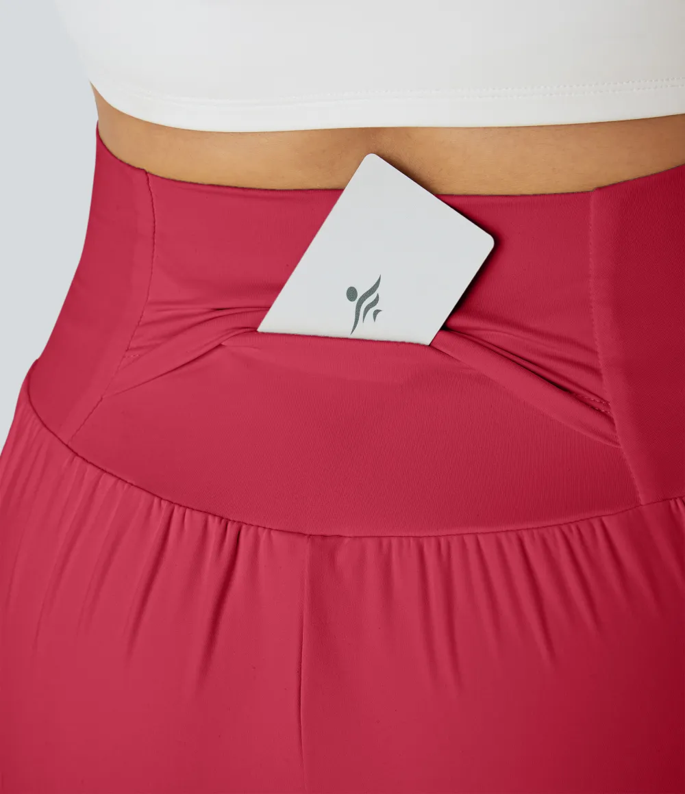 2026🔥 UK Super High Waisted Back Pocket & Side Hidden Pocket 2-in-1 Yoga Shorts