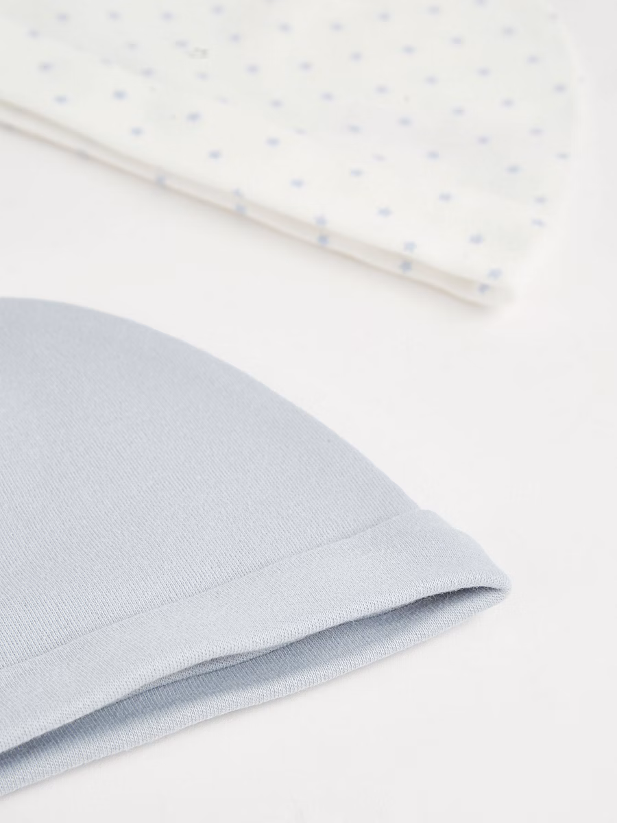 Blue Cotton Baby Newborn Hats 2 Pack detail 2