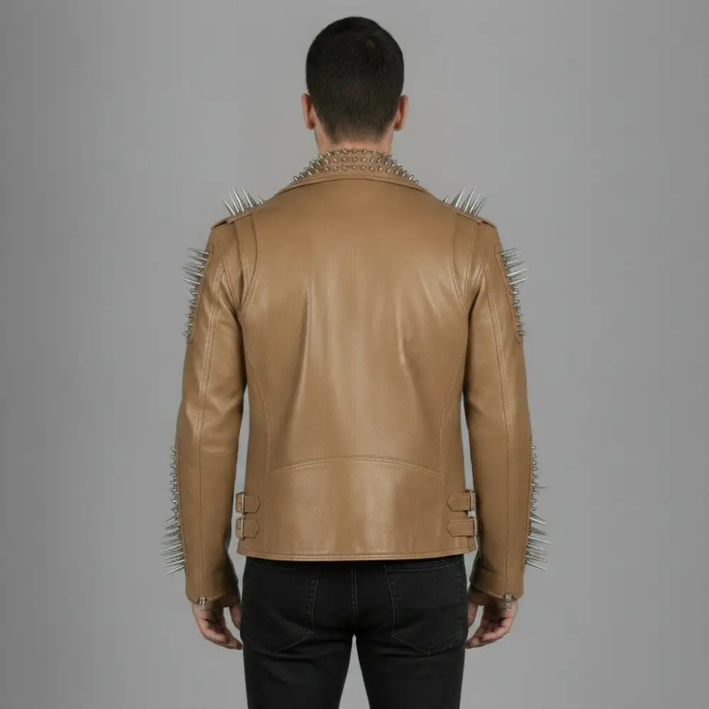 Leather Biker Motorcycle Studded Jacket