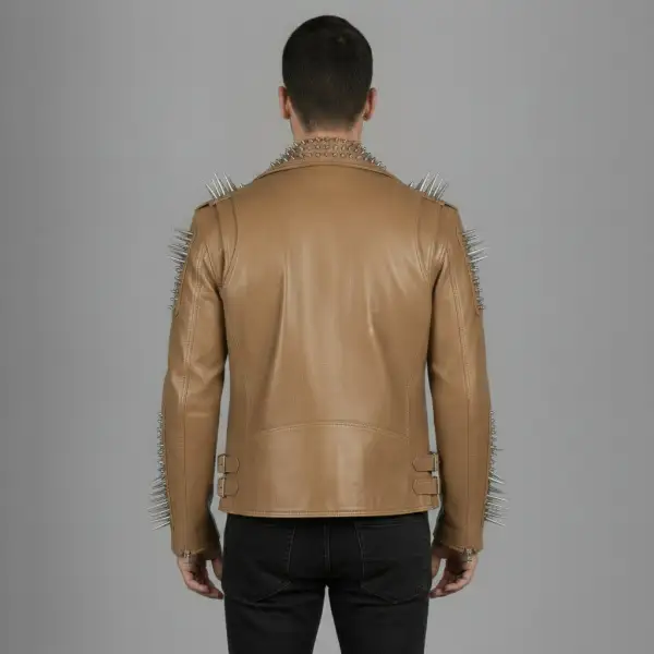 Leather Biker Motorcycle Studded Jacket