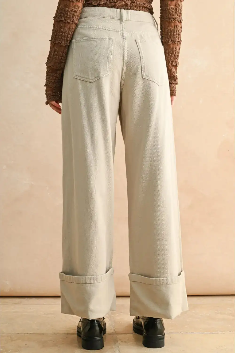 Cuffed Cotton Pants