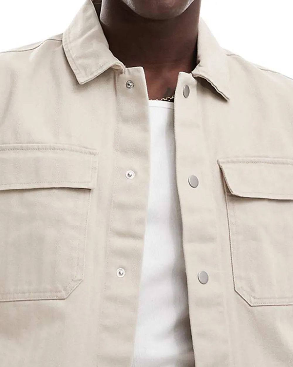 Polyester Over Shirt In Stone