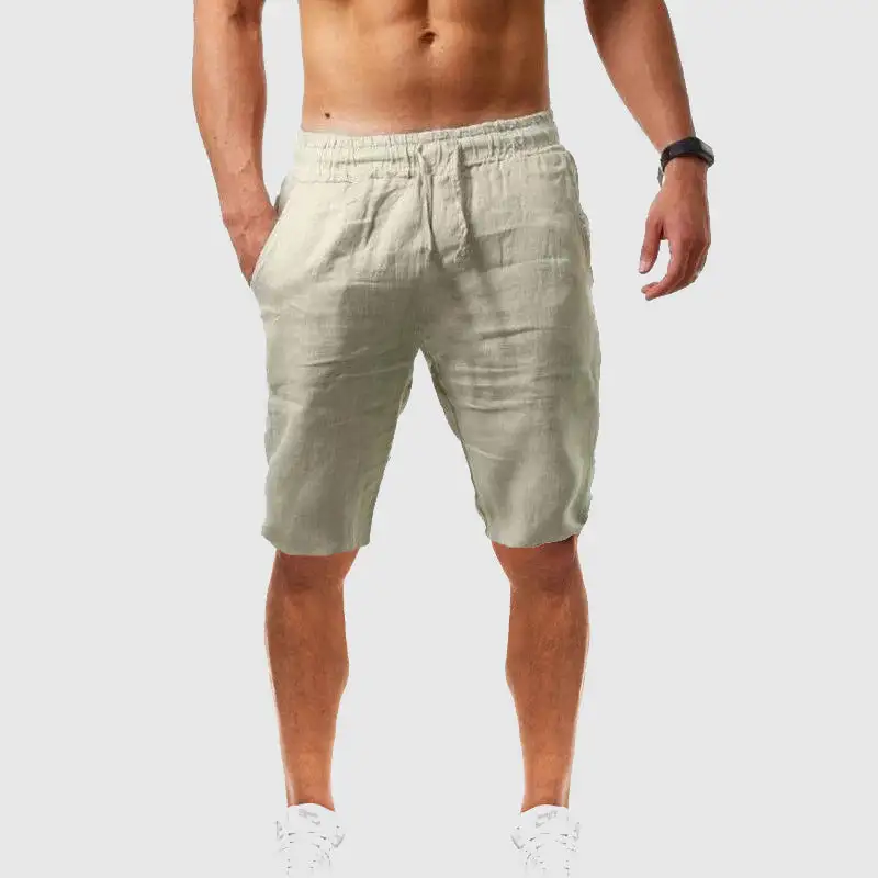 Men's Linen Elastic Waist Drawstring Shorts