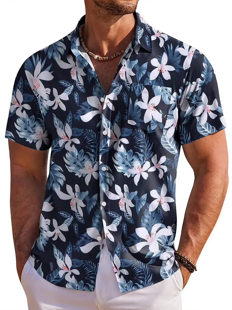 Clean Placket Floral Printed Shirt
