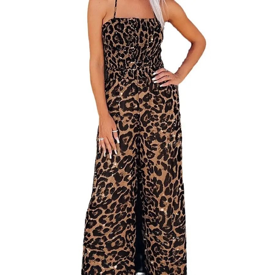Elegance Printed Halter-Neck Evening Jumpsuit
