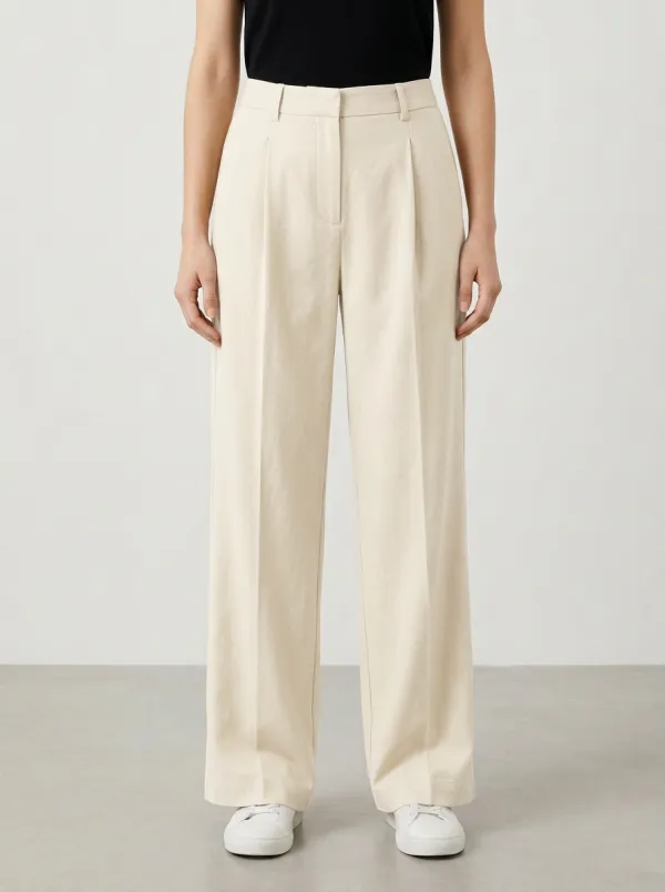 Modern Profile Pleated Wide-Leg Trousers