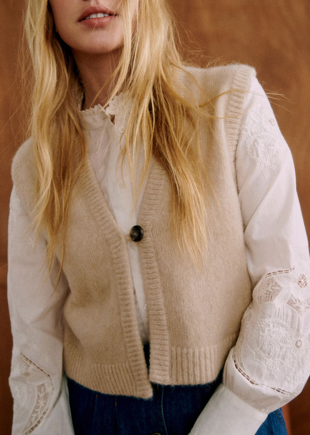 Solid Wool Cardigan Jacket