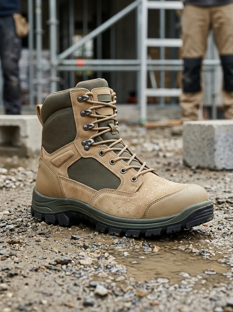 Men's Waterproof Tactical Suede Printed Work Boots