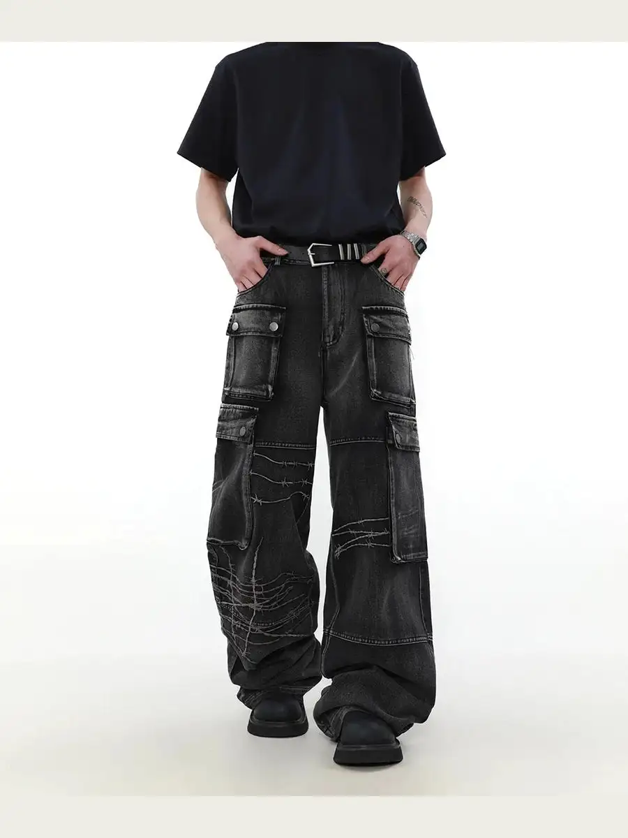 Cargo-Pocket Denim Jeans