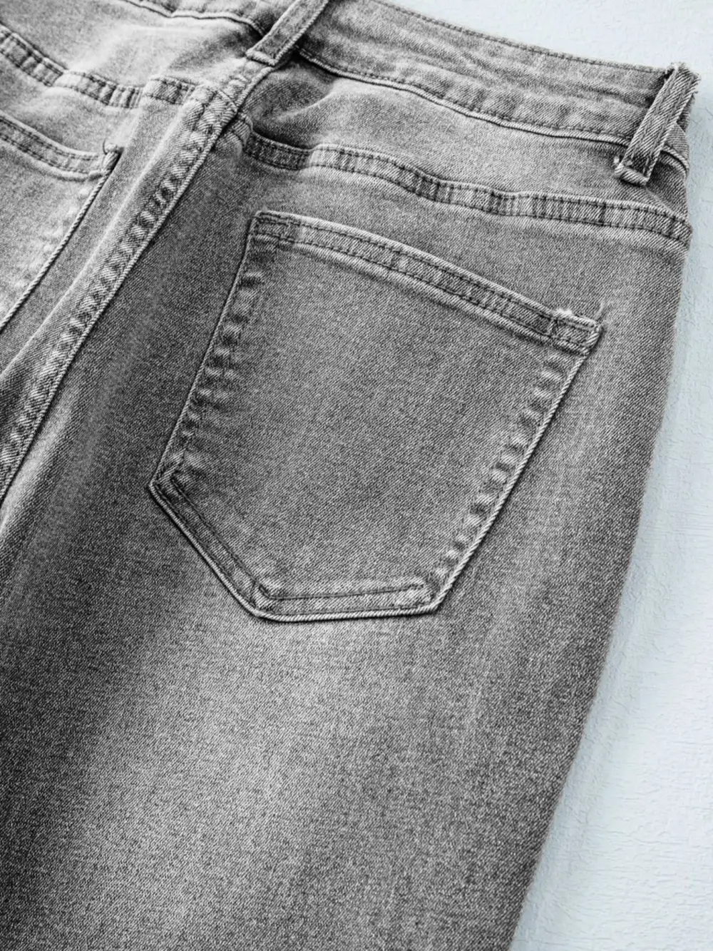 Versatile High Waist Wide Leg Washed Denim Jeans