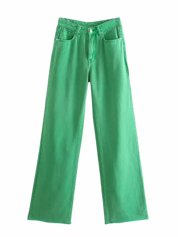 Street High Waist Straight Leg Wide Pants
