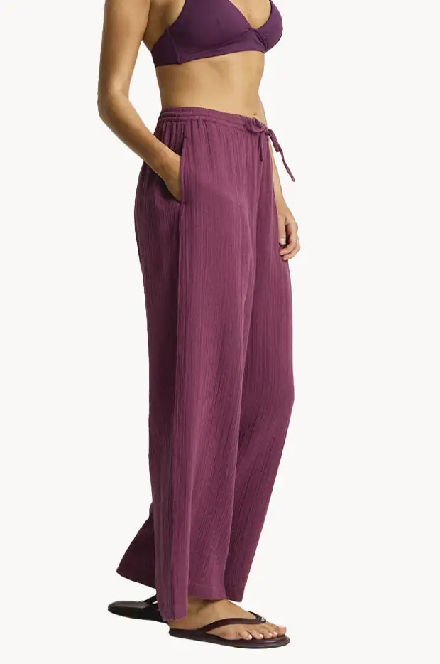 Cotton Gauze Relaxed Pants