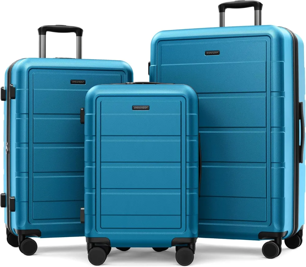 SHOWKOO G-Series Luggage set 3pcs, 100% PC Durable Hardshell Suitcase