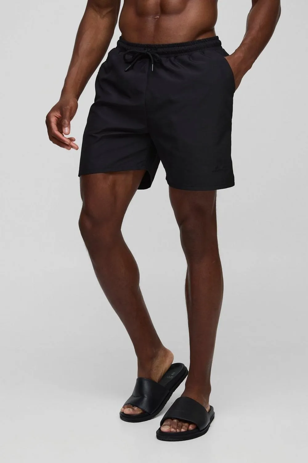 Black Drawstring Swim Shorts