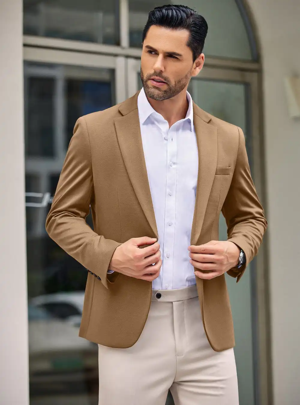 Simple One Button Blazer Jacket