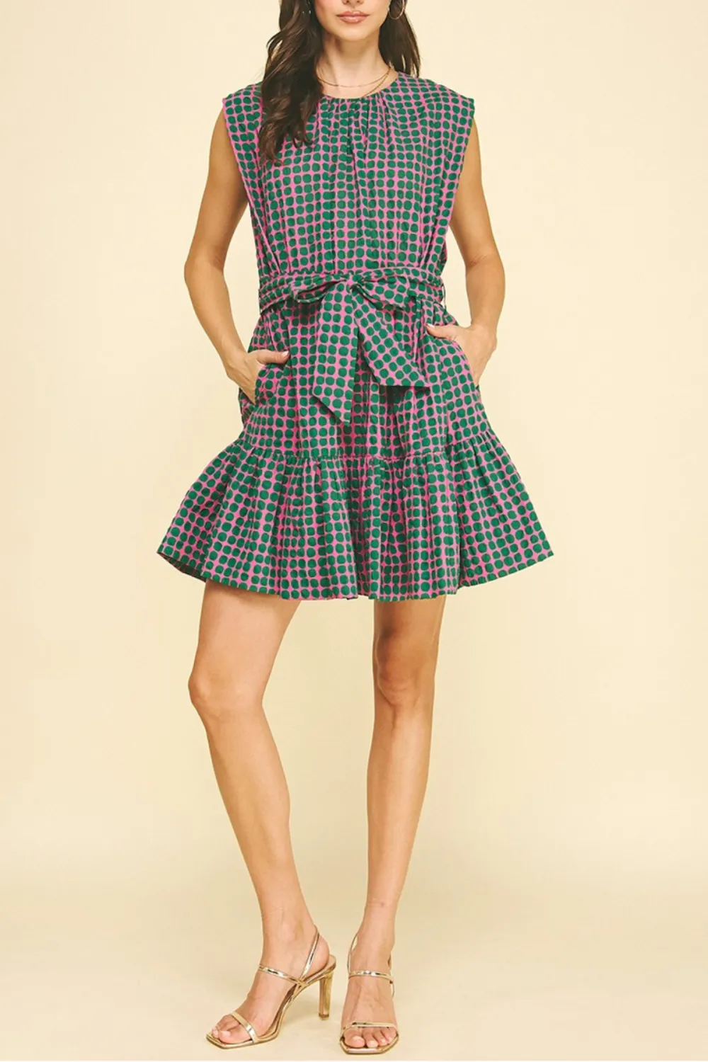 Polka Dot Tiered Mini Dress