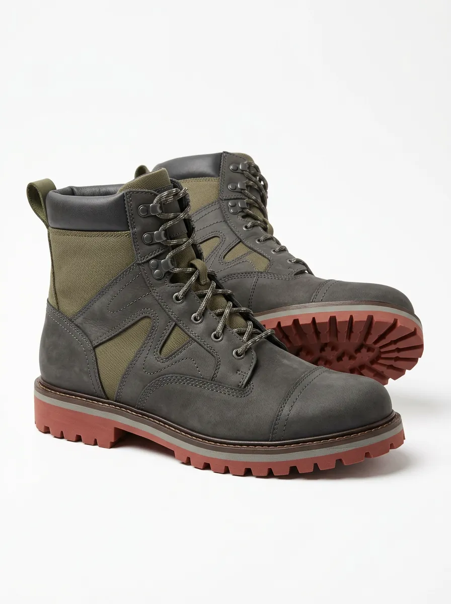 Unisex Tactical Contrast Sole Work Boots